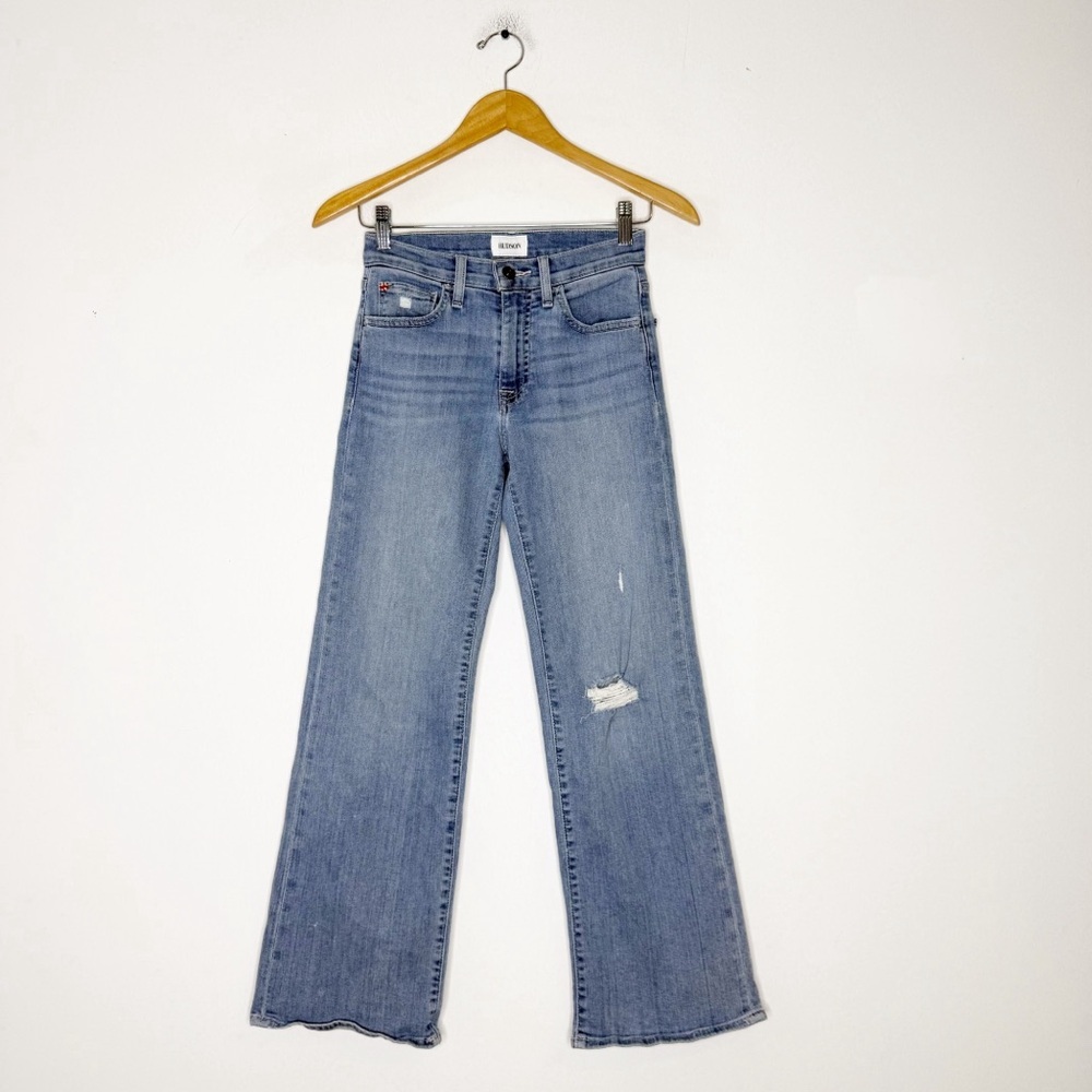 Hudson Wide Leg Jeans Rosalie Aquarius Jeans Size 23 Mid Rise Light Wash - Picture 2 of 9